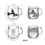 Decal Paper Custom Made Glass Cups 400ml For Coffee Milk Juice Tea