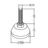 Buy cheap M10 Screw JY-1209A Black Rubber Foot Cup 50mm Base Diameter from wholesalers