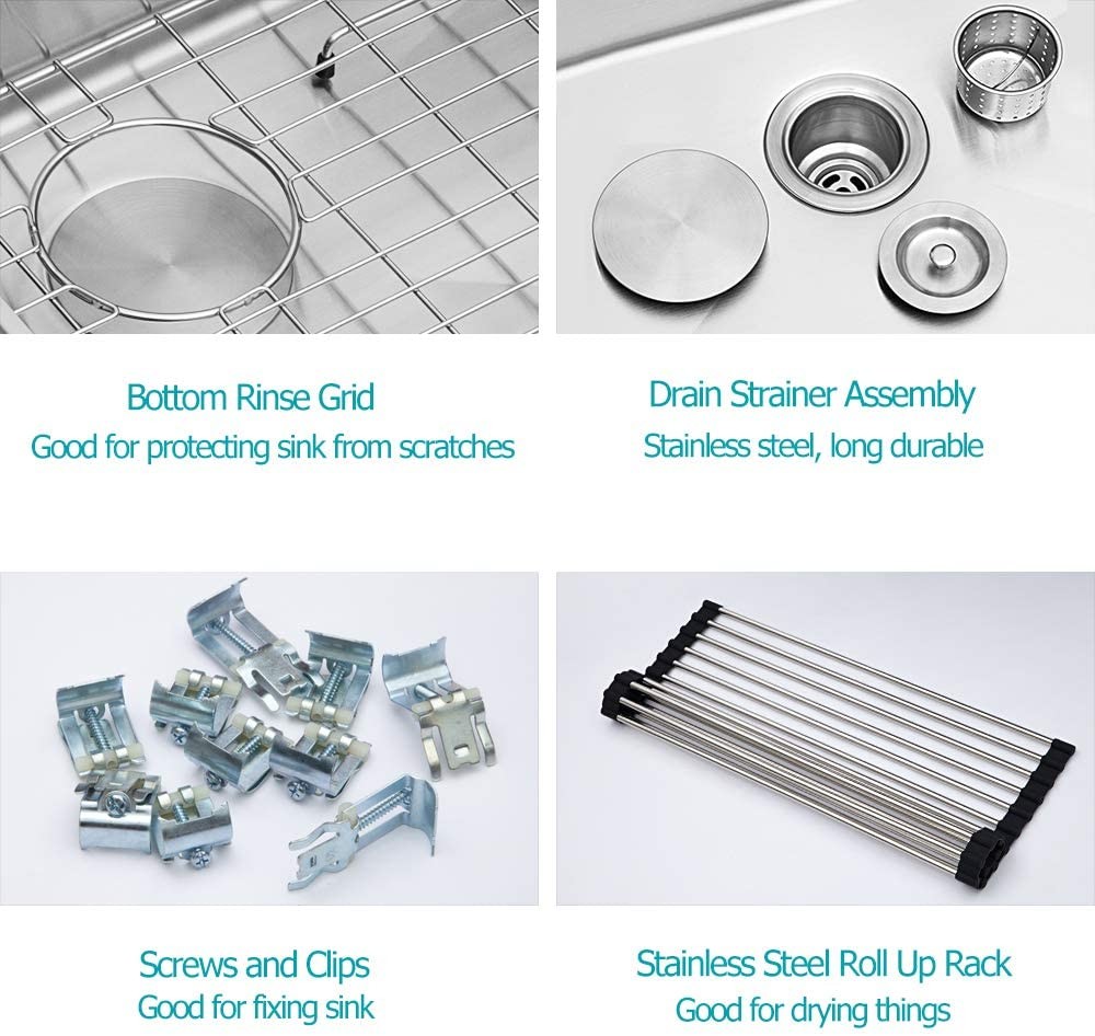 Brushed Stainless Single Bowl Workstation Kitchen Sink Drop In Kitchen Handmade Sink