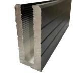 Bottom Groove Aluminum Handrail Profile Pre Buried Frameless Glass U Shaped