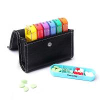 Buy cheap New Arrival Weekly pill organizer PU pouch travel colorful product