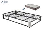 Black Q235 Iron Collapsible Metal Bed Frame , King Size Metal Platform Bed Frame