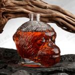 200ml Round Glass Bottle for Liquor Vodka Wine Whiskey Monkey Head Embellishment