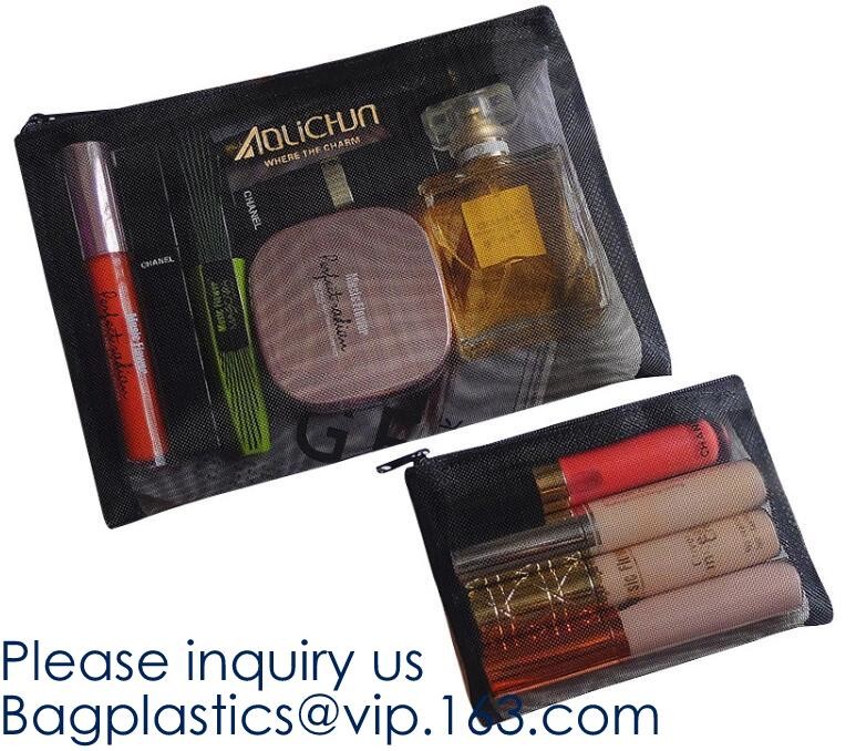 Nylon Mesh Net Cosmetic Bag, Mesh Make Up Bag,Eco -friendly material cosmetic mesh bag ,PVC mesh bag for sales in USA