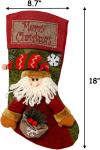 3PCS 18" Christmas Stocking Classic Large Stockings Santa, Snowman, Reindeer