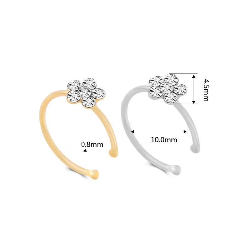 Trendy Colorful Nostril Stainless Nose Hoop Plum Nose Rings Clip On Nose Ring Fake Piercing Body Jewelry For Women