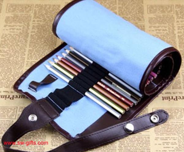 Buy cheap New Blue 38 Hole Pencil Bag School Canvas Painting Stationery Roll Pencil Case Sketch from wholesalers