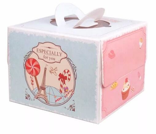 economy Cupcake Box White Window Cake Box customized Wedding Cake Box,6inch in stock PET Plastic Clear birthday Cake Box