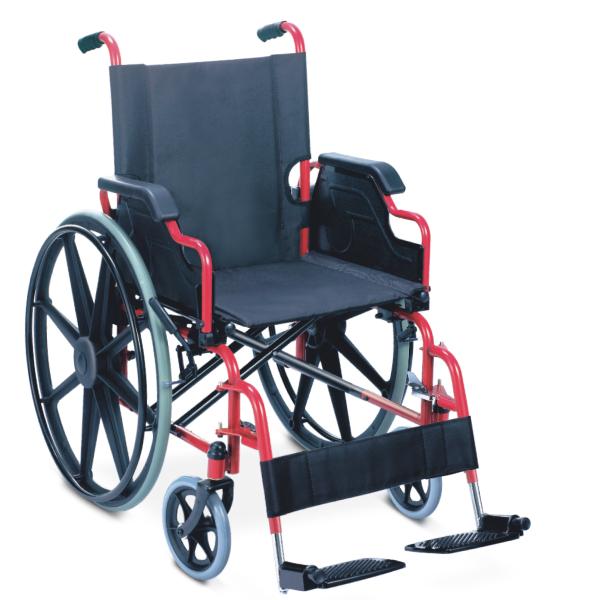Buy cheap Economic Friendly Affordable Folding Steel Wheelchair With Solid Rear Castor from wholesalers