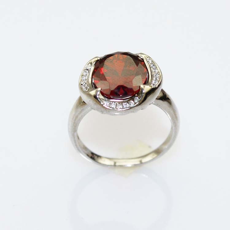 Rose Gold Plated 925 Silver Jewelry 9mmx11mm Pink Cubic Zircon Ring(F50)