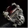 Buy cheap Mens Thailand Retro Dragon Sterling Silver Ring with Created Garnet(023605WRED) from wholesalers
