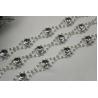 Buy cheap OEM graceful luxury silver color bag hardware 20 mm diamond decorative iron metal chain for tote bag from wholesalers