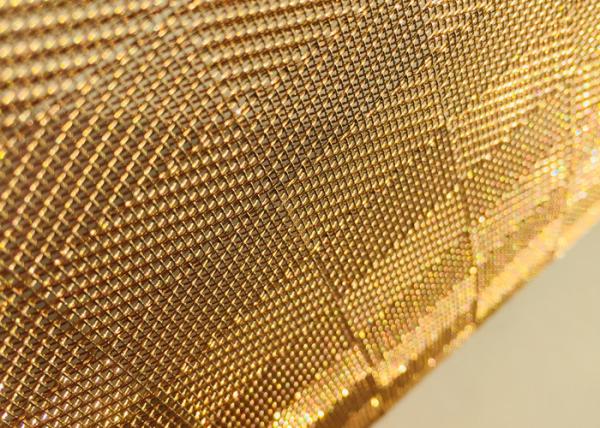 Buy cheap 8ft Gold Glass Laminated Wire Mesh Antiwear For Furniture And Stairs from wholesalers