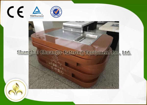 Buy cheap Electric Mobile Teppanyaki Grill Equipment 1.4m Sculptured Acrylic Logo from wholesalers