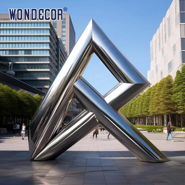 Buy cheap Large outdoor park forging metal modern geometric triangular stainless steel sculpture from wholesalers