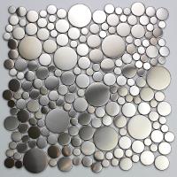 Buy cheap Stainless Steel Silver Mosaic Tiles Bathroom 8mm Metallic Penny Tile Grand Metal product