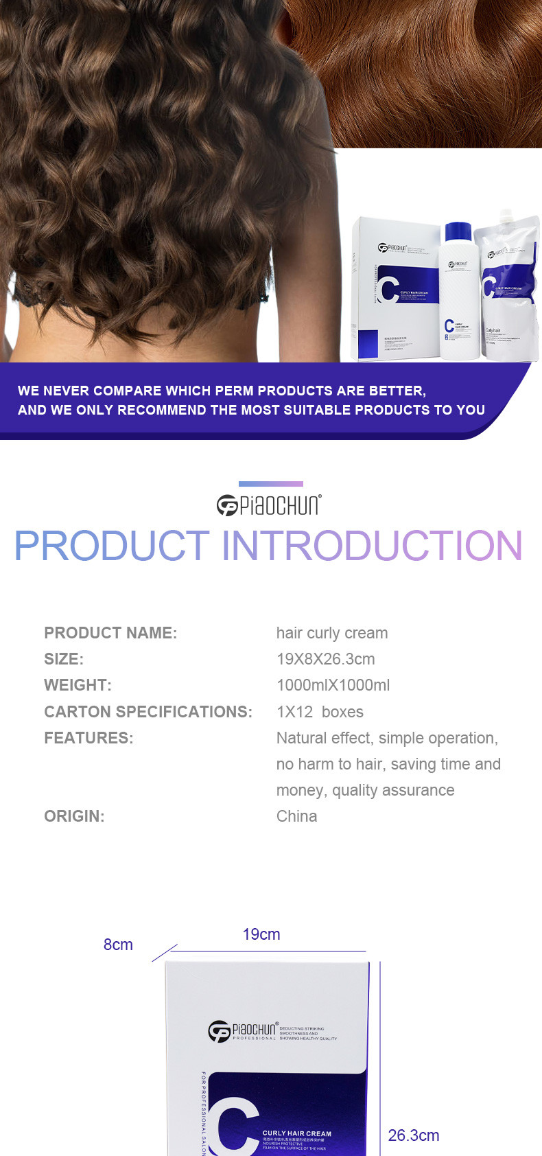 Afro Curly Perm Solution Anti Frizz Cream For Curly Hair Professional Salon Use