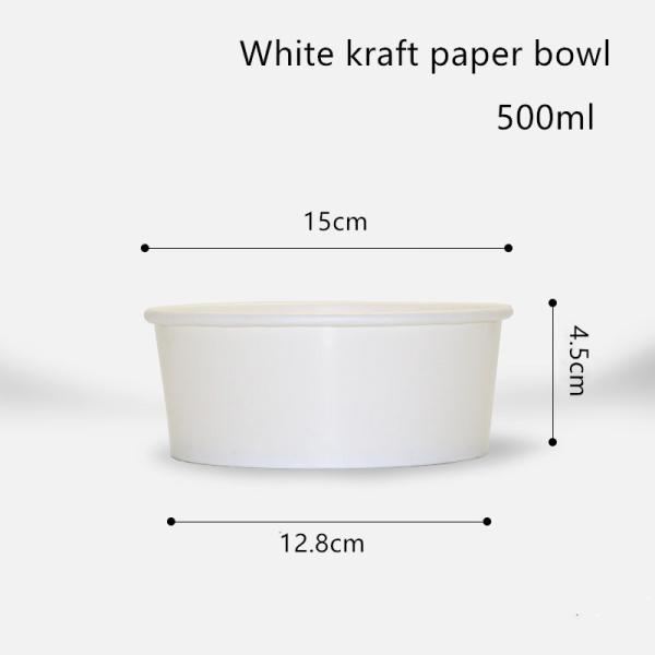 Buy cheap 500ml 750ml 1000ml 1300ml Disposable White Kraft Paper Bowl For Salad from wholesalers