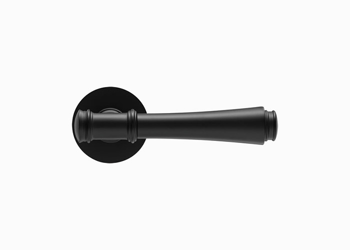 Interior Euro Black Polished Brass Door Handles 67mm For Wooden Door