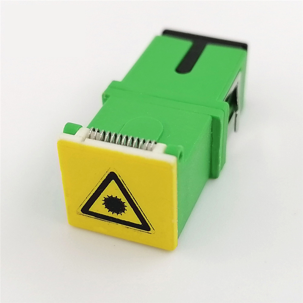 SC SM SX Green Shell Singlemode Adapters with metal shrapnel SC/APC Fiber Optic Auto Shutter Adapter