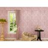 Buy cheap Flocking Pink Floral Pattern European Style Wallpaper for Bedroom , Living Room from wholesalers