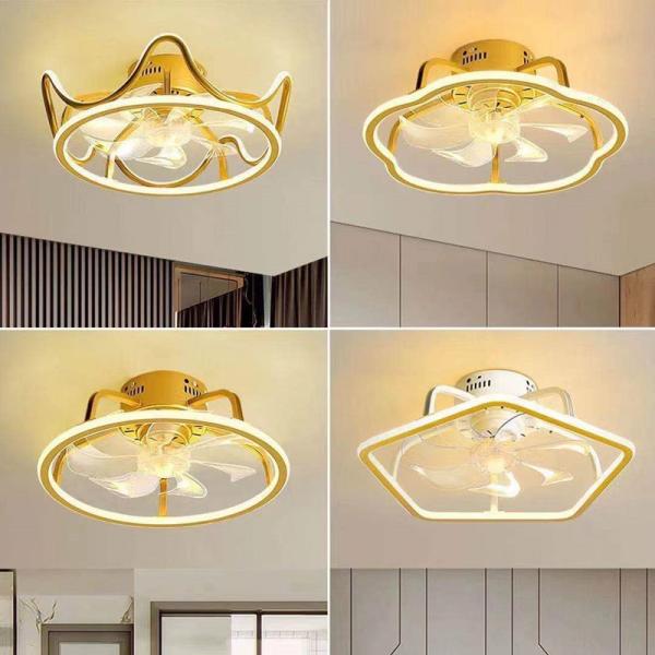 LED Nordic Modern Stepless Dimming Fan Lamp For Bedroom Dning Living Room