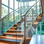 Modern Stainless Steel Handrails with Polished Finish for Glass Railings