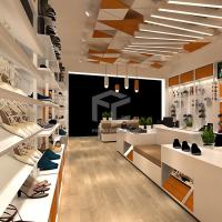 Buy cheap Golden White LED T4 Shoe Display Wall Shelf OEM 3D Print Deign product