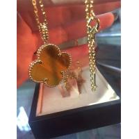 Buy cheap 1 Motif Tiger'S Eye 18K Gold Necklace VCARO49L00 Yellow Color With Flower Shape product