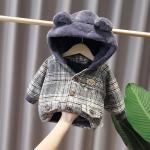 Embroidered 1.1M Childrens Winter Jackets Outdoor Coats Hooded Cotton