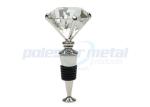 4-1/4" Custom Metal Hardware , Polished Chrome Zinc Alloy Diamond Wine Stopper