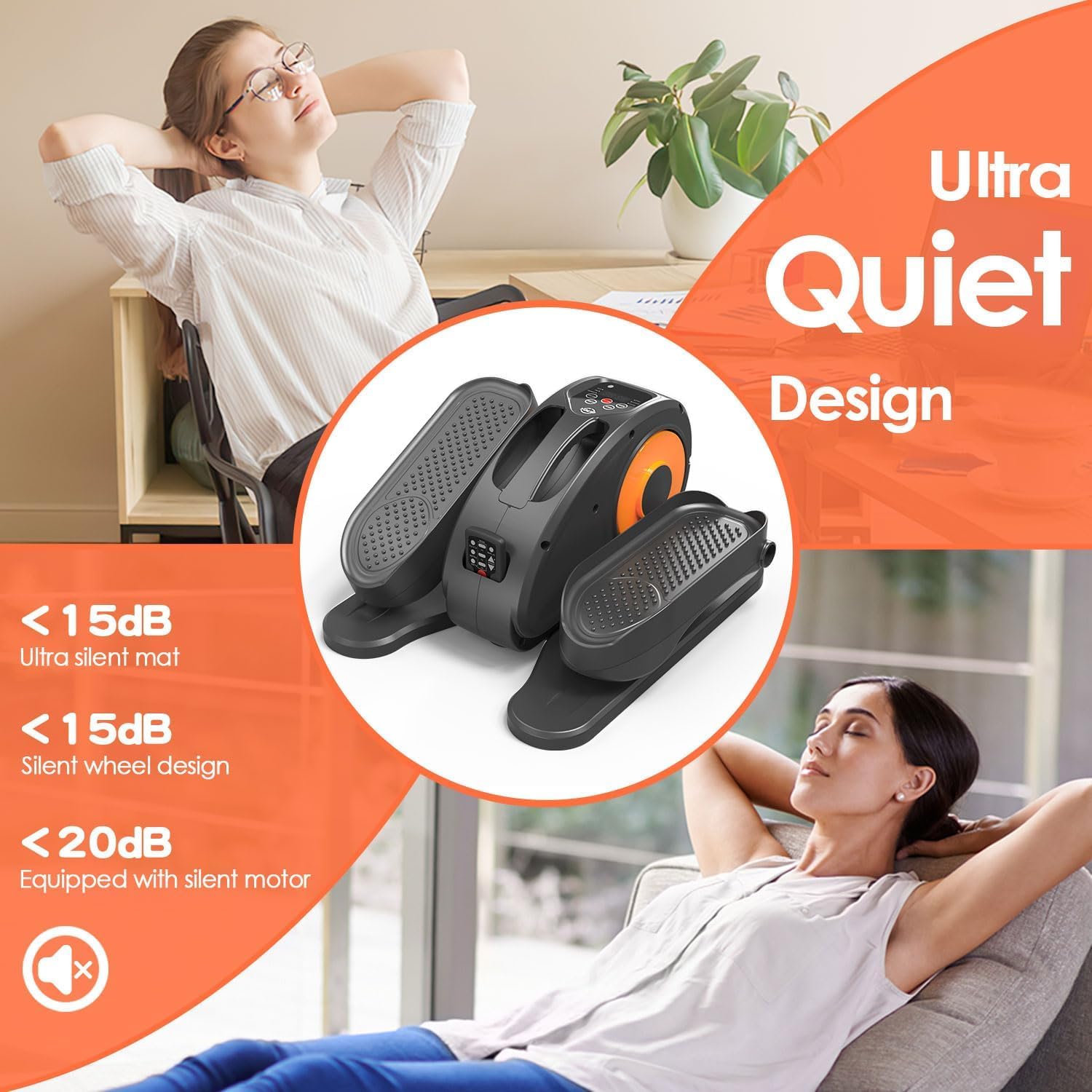 Under Desk Elliptical Machines for Home Use Seated Elliptical Leg Exerciser Portable Under Desk Bike Pedal Exerciser for Seniors