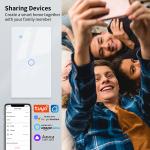 4Gang Tuya Smart Home Wall Mountable Light Switch With Voice/Remote Control