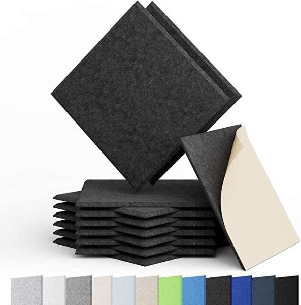 Self-adhesive Acoustic Panels Tiles 23"6' X 23"6'X 0.35" Polyester Sound Proof