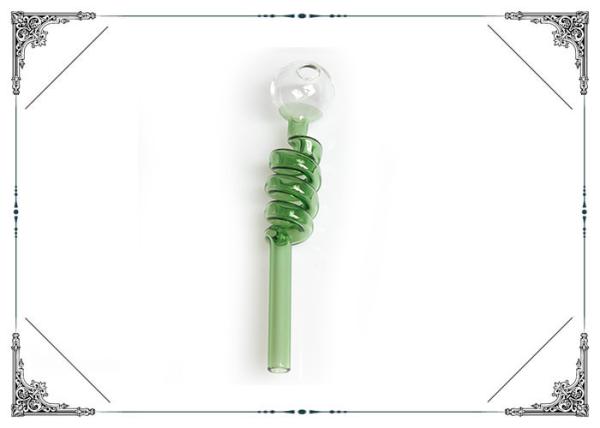 Quality Mini Smoking Bong Green Helix Oil Burner Tube Clear Ball Head for sale