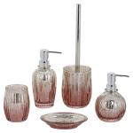 Buy cheap Mercury Classic Glass Bathroom Accessories Set Pink Color Pumpkin Shape from wholesalers