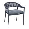 Buy cheap Stylish Outdoor Dining Set with Metal Frame and Rope Weave Armchair L 57 x W60 x H74cm from wholesalers