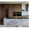 Buy cheap Custom Modern Style Quartz Countertop Kitchen Cabinet with Island Oak Wood Veneer Kitchen Cabinet from wholesalers