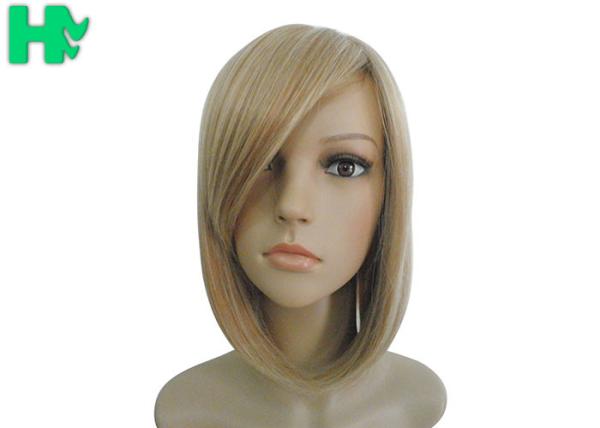 Buy cheap Short Straight Top Closure Synthetic Hair Pieces High Temperature Fiber Blond Hair Wig from wholesalers