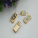 Custom zinc alloy gold metal decorative handbag press lock for purse