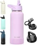 32 oz Insulated Water Bottle With Straw, Stainless Steel Sports Water Cup Flask