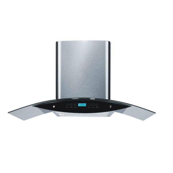 Buy cheap ODM Curved Glass Cooker Hood 30 Inch Ductless Range Hood 16m3/Min Air Rate from wholesalers
