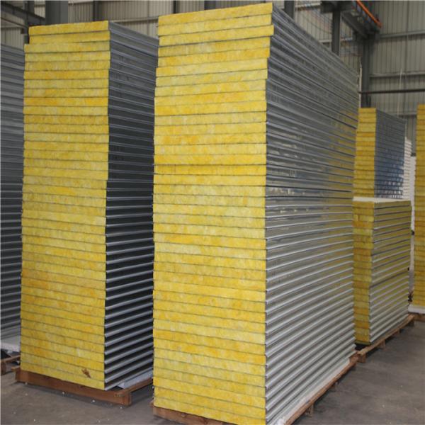 Buy cheap light weight easy installation prefabricated house 50mm insulation glass wool sandwich boards from wholesalers