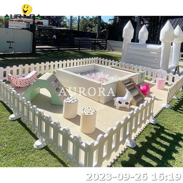 Buy cheap Children Soft Play Kids Indoor White Inflatable Bounce House With Mat Fence from wholesalers