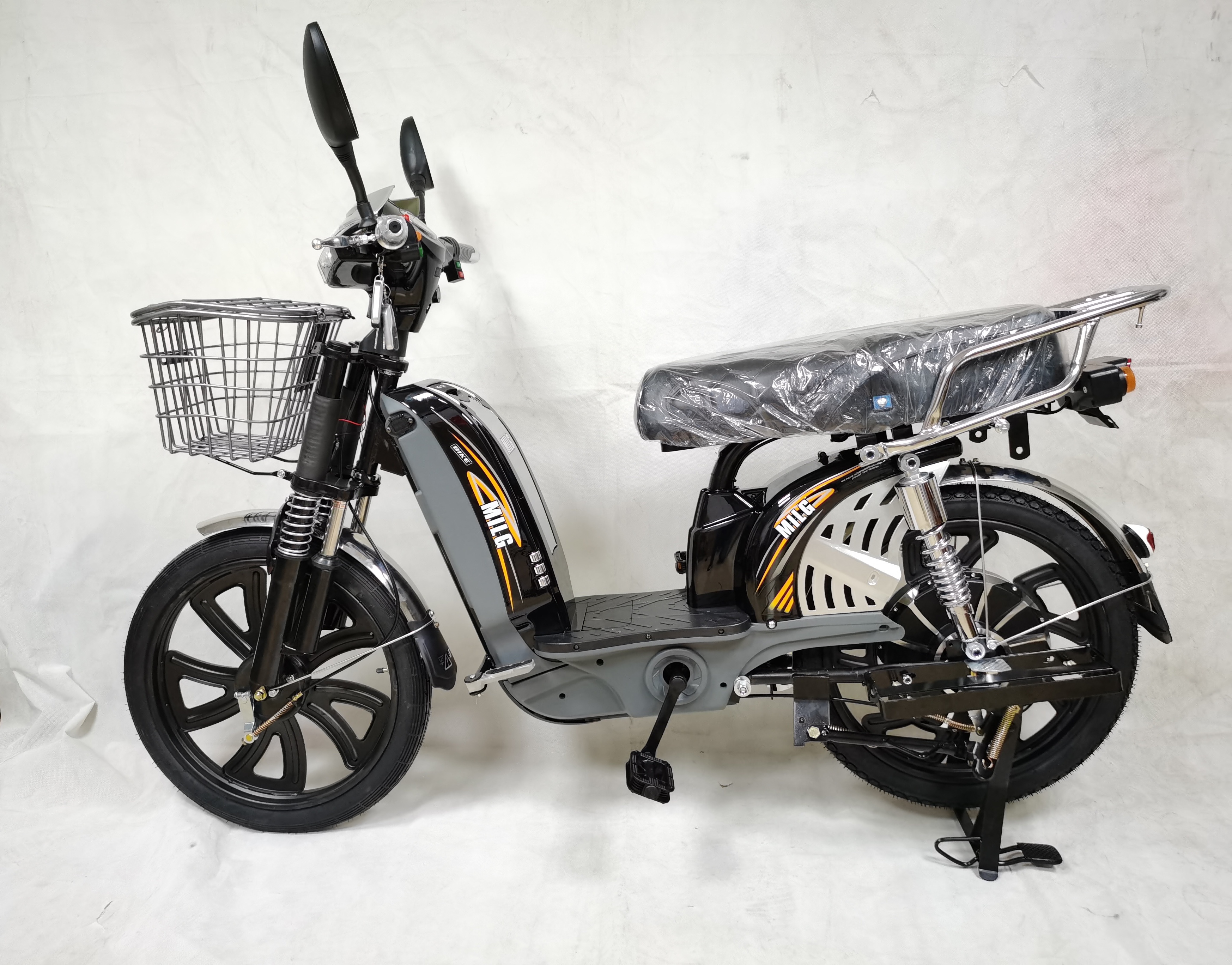 Motor Power 48V 500W Electric Hybrid Bike With Seat And Drum Braking System