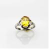 Buy cheap Fashion Jewelry 7mmx9mm Oval Yellow Citrine Cubic Zircon Sterling Silver Ring(R229) from wholesalers