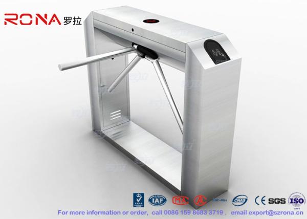 304 Stainless Steel Tripod Turnstile Gate , RFID Flap Barrier Turnstile