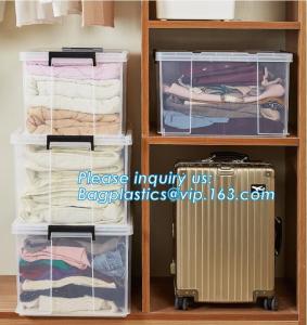 China 10L Clear Household Reusable Stack Plastic Storage Boxes, Transparent Household Handled PP Storage Box Plastic Boxes pac on sale