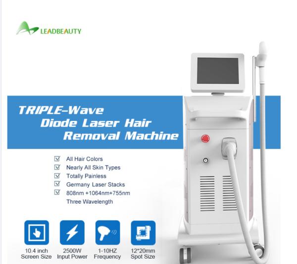Buy cheap best 755nm 808nm 1064nm diode laser hair removal machine for sale from wholesalers