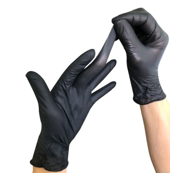 Buy cheap Non Sterile Nitrile Medical Gloves Black Disposable Nitrile Gloves from wholesalers